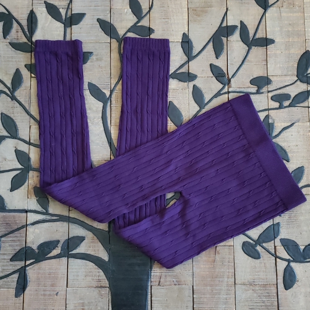 🍑 Cable Knit Stretchy Leggings By F & F Purple OS